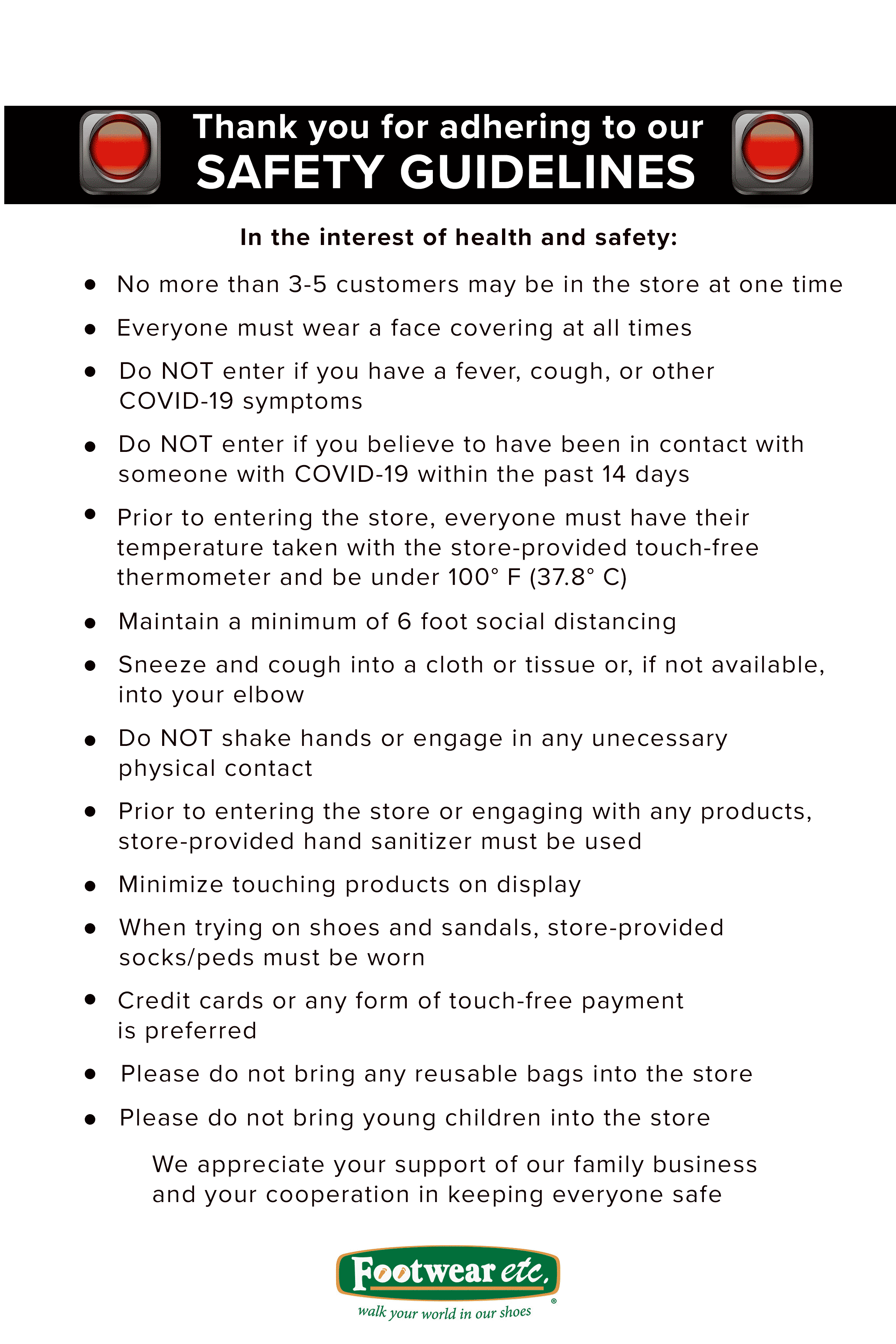 Footwear etc. California Retail Shoe Store Locations